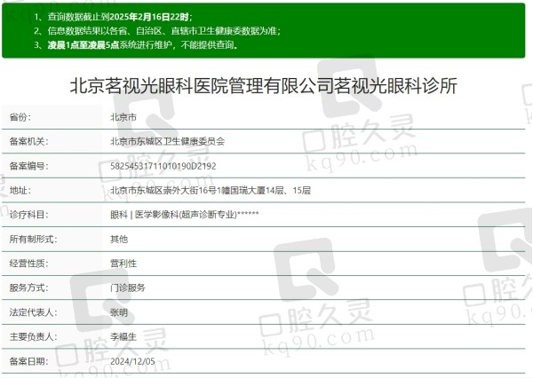 北京茗视光眼科医院怎么样