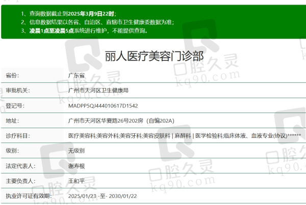 广州丽人医疗美容资质