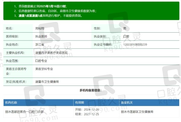 丽水匠医合一口腔周裕翔院长简介