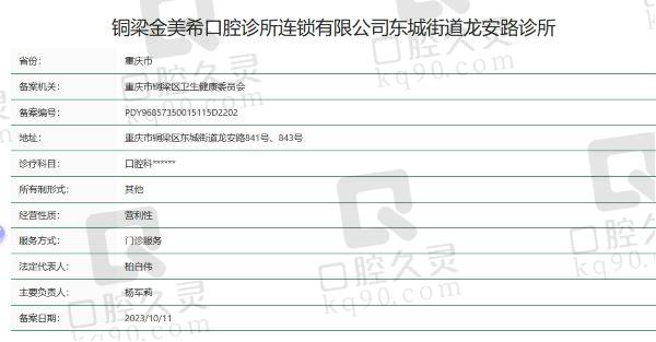 重庆铜梁金美希口腔诊所正规吗