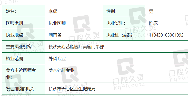 李瑶医生个人简介