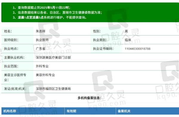 深圳源美朱志祥医生